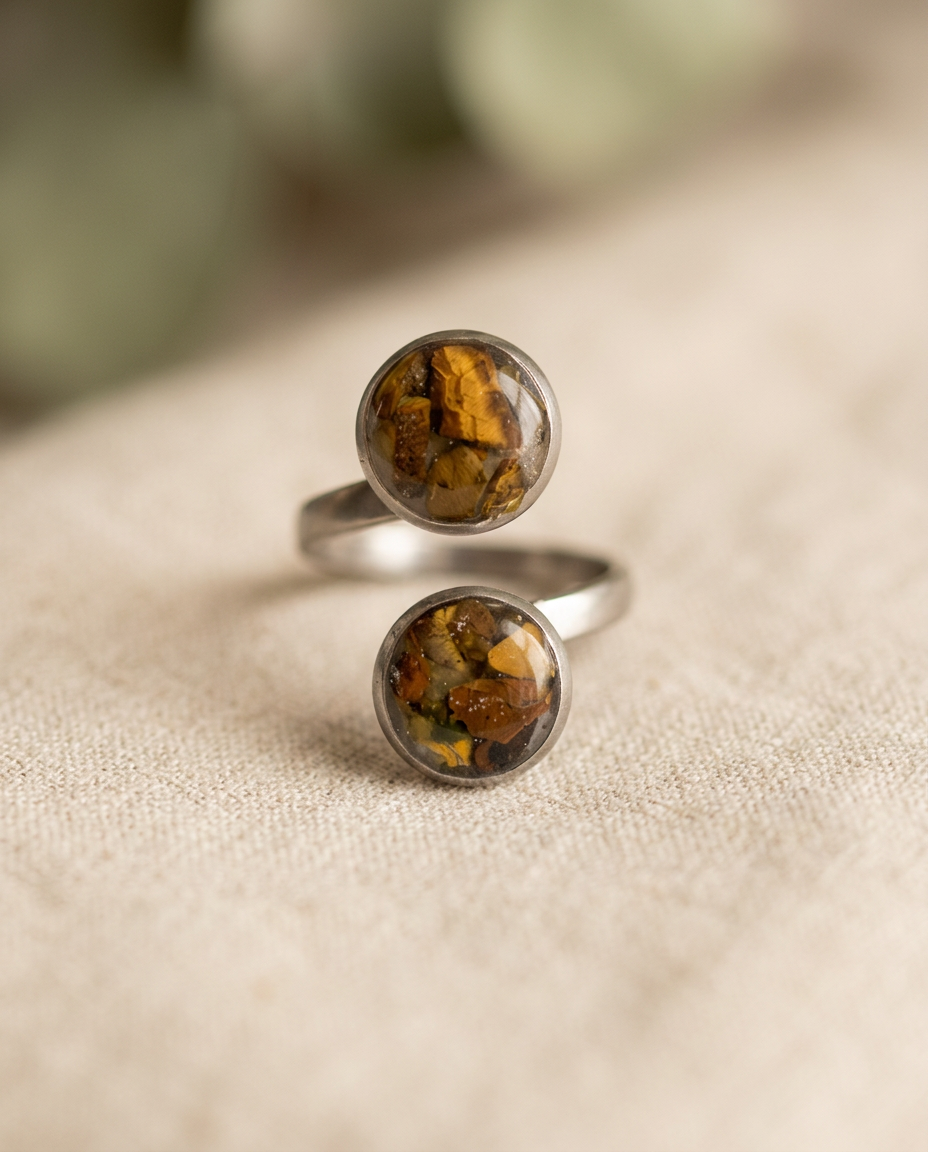 Twin Tiger's Eye Ring
