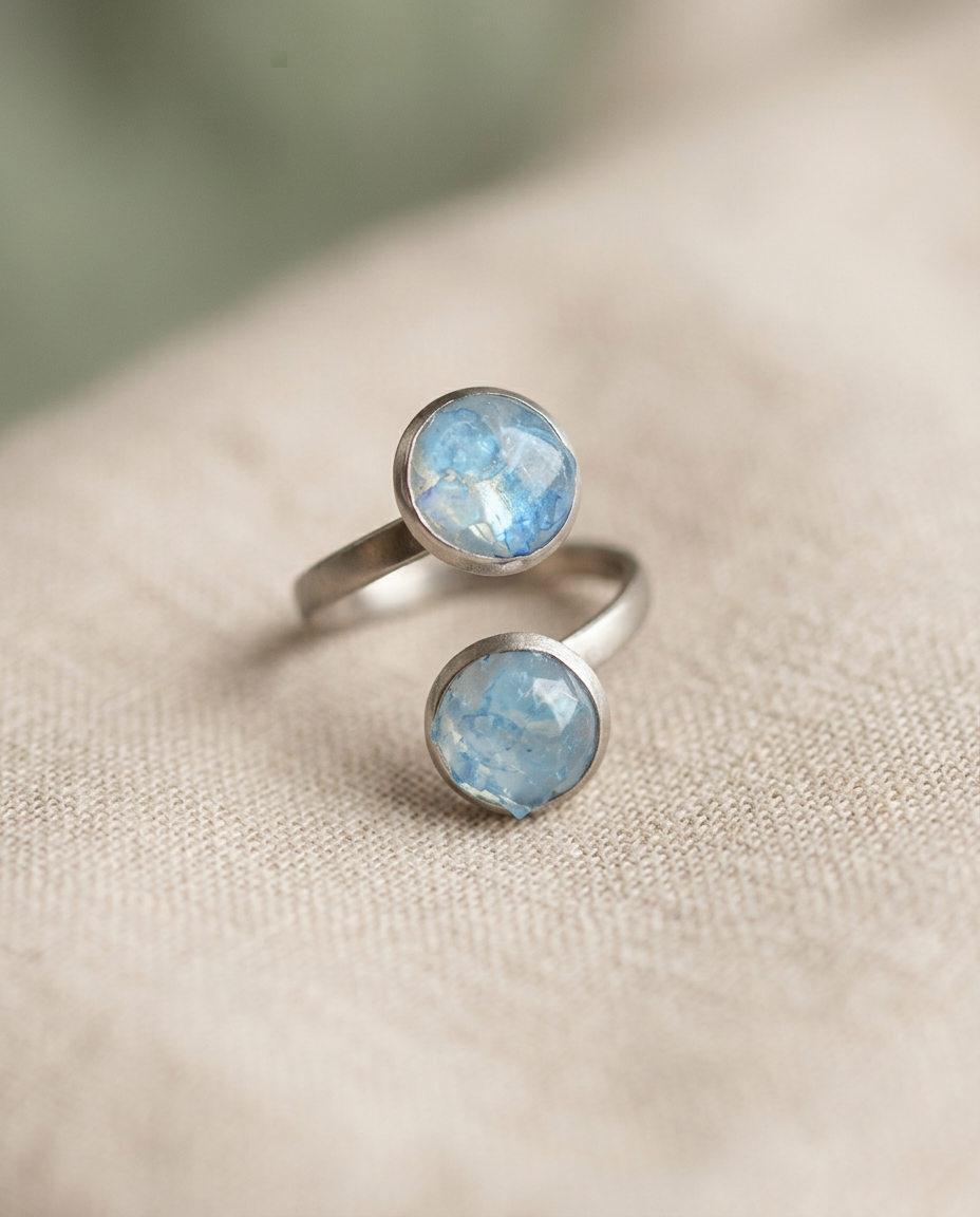 Twin Aquamarine Ring