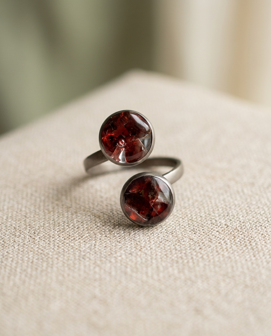 Twin Garnet Ring